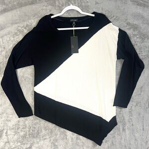 6th & Lane Women’s Sweater‎ Size 14/16 Colorblock Black White NWT